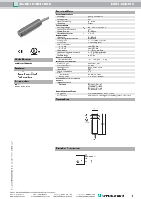 NBB5-18GM60-I3 Datasheet PDF Pepperl+Fuchs Inc.