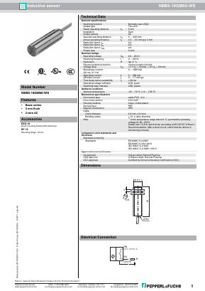 NBB5-18GM60-WS Datasheet PDF Pepperl+Fuchs Inc.