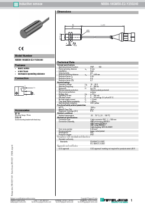 NBB8-18GM50-E2-Y250240 Datasheet PDF Pepperl+Fuchs Inc.