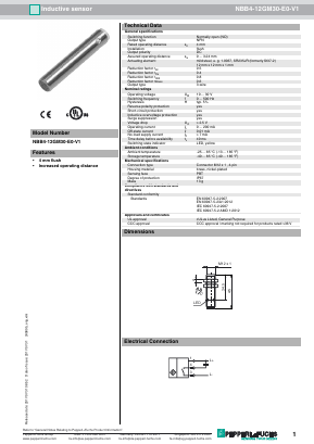 NBB4-12GM30-E0-V1 Datasheet PDF Pepperl+Fuchs Inc.