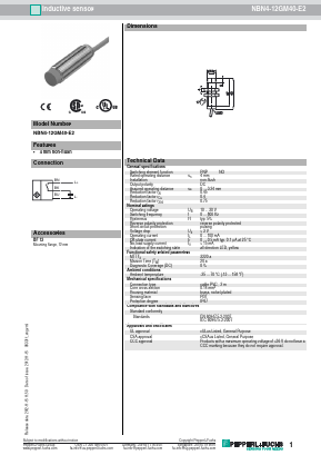 NBN4-12GM40-E2 Datasheet PDF Pepperl+Fuchs Inc.