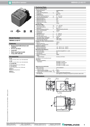 NBN40-L2-A2-V1 Datasheet PDF Pepperl+Fuchs Inc.