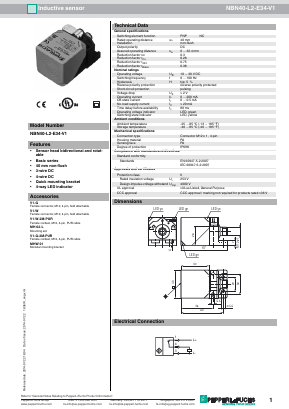 NBN40-L2-E34-V1 Datasheet PDF Pepperl+Fuchs Inc.