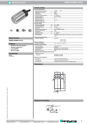 NMB8-30GM80-US-FE Datasheet PDF Pepperl+Fuchs Inc.