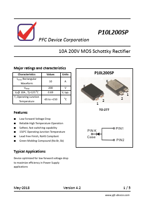 P10L200SP Datasheet PDF PFC Device Inc.
