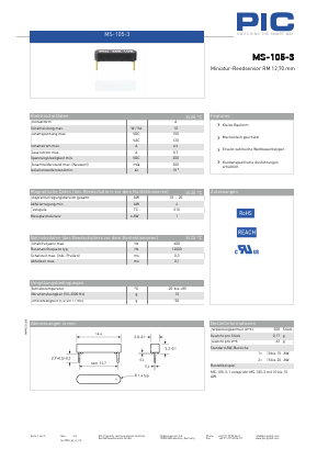 MS-105-3 Datasheet PDF PIC GmbH