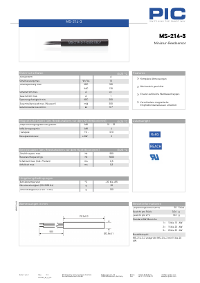 MS-214-3 Datasheet PDF PIC GmbH