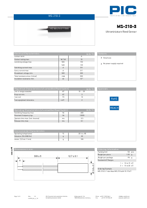 MS-210-3 Datasheet PDF PIC GmbH
