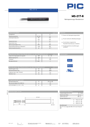 MS-217-5-3 Datasheet PDF PIC GmbH