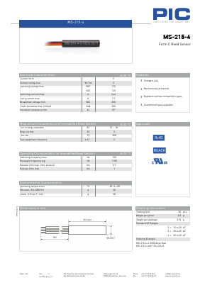MS-215-4 Datasheet PDF PIC GmbH