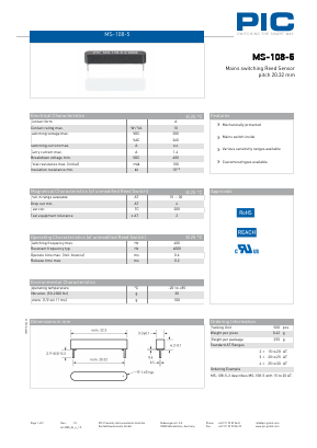 MS-108-5 Datasheet PDF PIC GmbH
