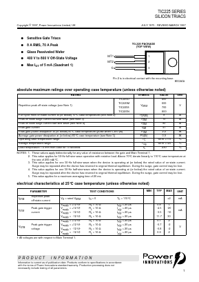 TIC225D Datasheet PDF Power Innovations Ltd