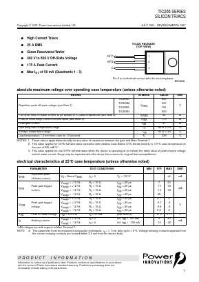 TIC266 Datasheet PDF Power Innovations Ltd