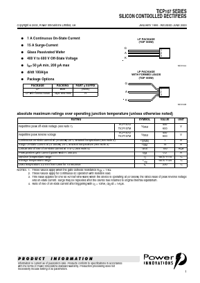 TICP107M Datasheet PDF Power Innovations Ltd