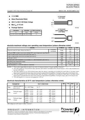 TICP206D Datasheet PDF Power Innovations Ltd