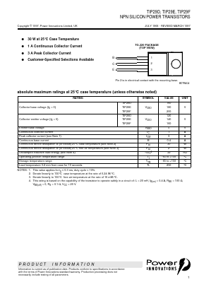 TIP29D Datasheet PDF Power Innovations Ltd