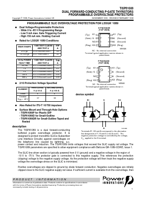 TISP61089D Datasheet PDF Power Innovations Ltd