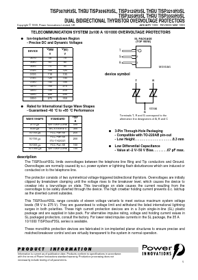 TISP3350H3SL Datasheet PDF Power Innovations Ltd