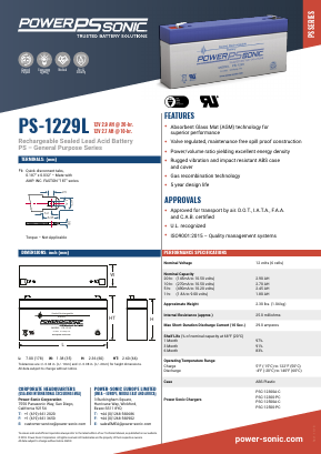PSC-12300A-C Datasheet PDF Power Sonic Corporation
