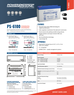 PSC-61300-PC Datasheet PDF Power Sonic Corporation