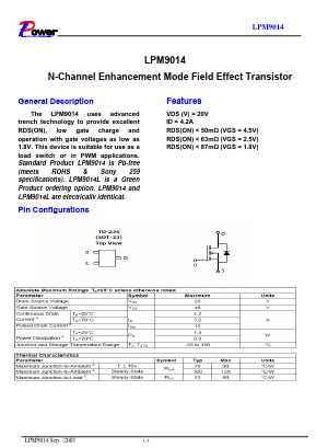 LPM9014 Datasheet PDF Lowpower Semiconductor inc