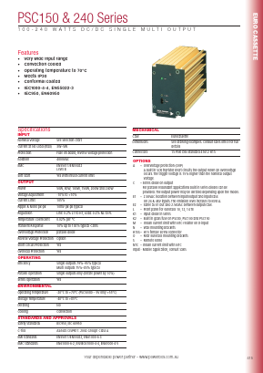 PSC150C5 Datasheet PDF Powerbox
