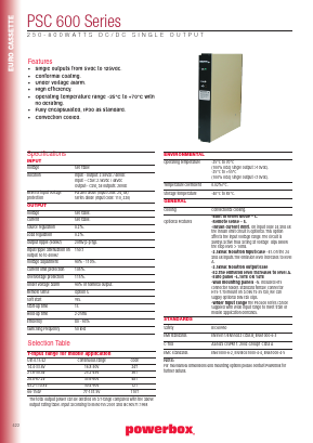 PSC600 Datasheet PDF Powerbox