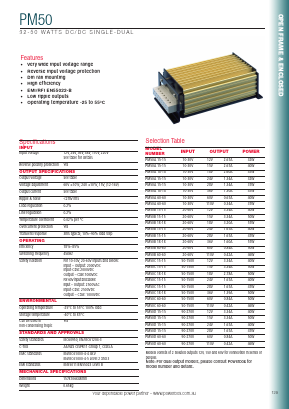 PM50 Datasheet PDF Powerbox