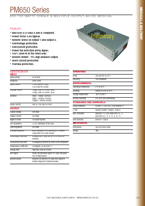 PM650-20 Datasheet PDF Powerbox