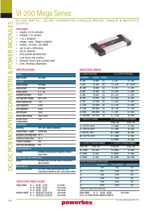 VI-200MEGA Datasheet PDF Powerbox