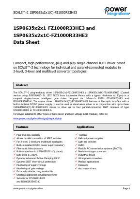 1SP0635X2X1-FZ1000R33HE3 Datasheet PDF POWERINT