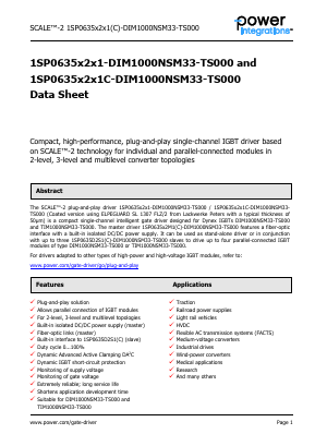 1SP0635D2S1C-DIM1000NSM33-TS000 Datasheet PDF Power Integrations, Inc.