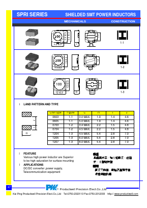 820 Datasheet PDF Productwell Precision Elect.CO.,LTD