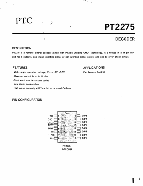 PT2275 Datasheet PDF Princeton Technology