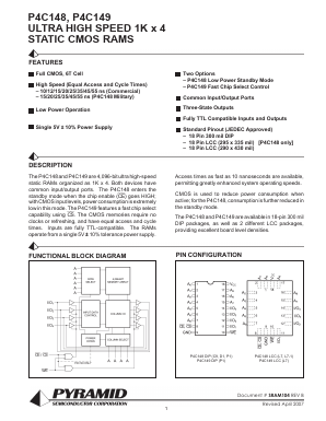 P4C149 Datasheet PDF Semiconductor Corporation