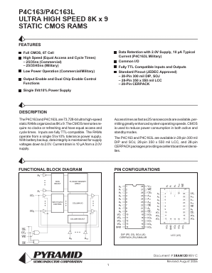 P4C163-35JMB Datasheet PDF Semiconductor Corporation