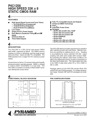 P4C1256-45TI Datasheet PDF Semiconductor Corporation