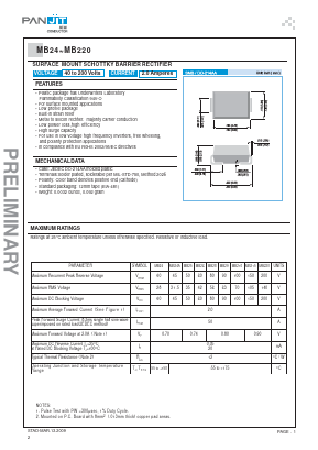 MB220 Datasheet PDF PANJIT INTERNATIONAL