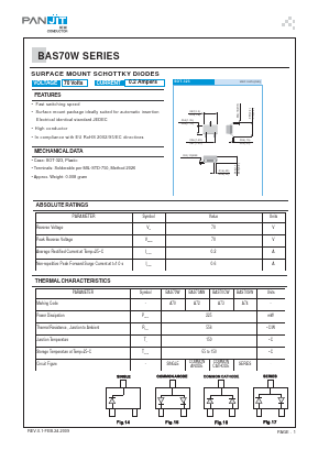 BAS70SW Datasheet PDF PANJIT INTERNATIONAL