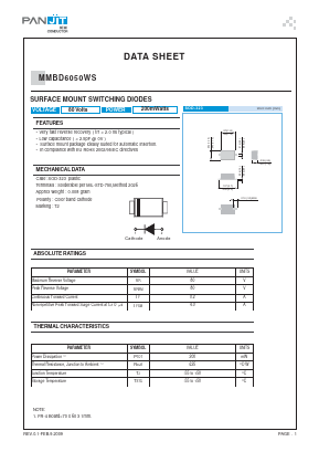 MMBD6050WS Datasheet PDF PANJIT INTERNATIONAL