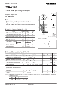 A2140 Datasheet PDF Panasonic Corporation
