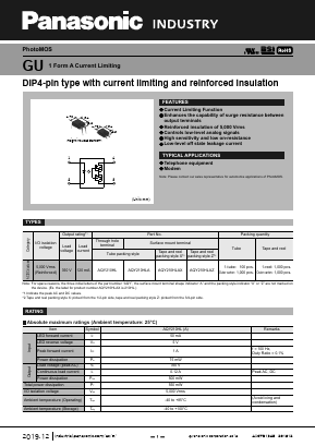AQY210HLAX Datasheet PDF Panasonic Corporation