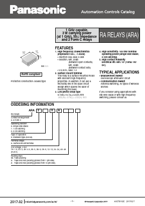 ARA200A24X_17 Datasheet PDF Panasonic Corporation