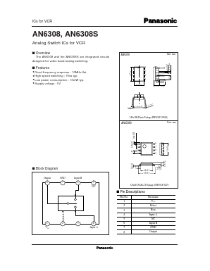AN6308S Datasheet PDF Panasonic Corporation