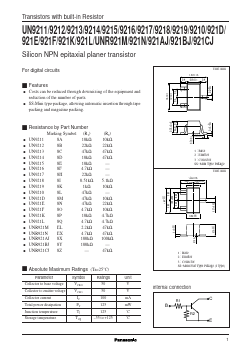 UNR921N Datasheet PDF Panasonic Corporation