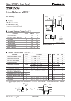 2SK3539 Datasheet PDF Panasonic Corporation