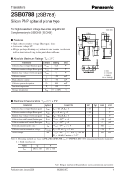 2SB788 Datasheet PDF Panasonic Corporation