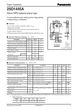 2SD1445AQ Datasheet PDF Panasonic Corporation