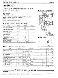 D1731 Datasheet PDF Panasonic Corporation
