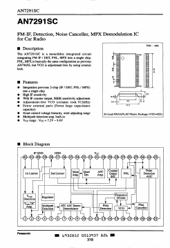 AN7291 Datasheet PDF Panasonic Corporation